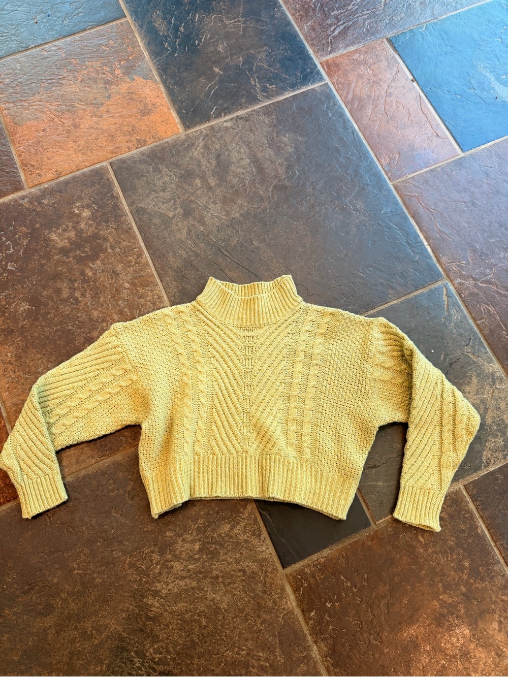 VILA Clothes Viapoline High Neck L/S Cable Knit Cropped Sweater